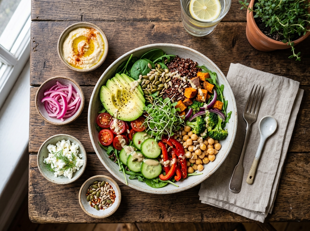 Nutritious Mediterranean salad bowl